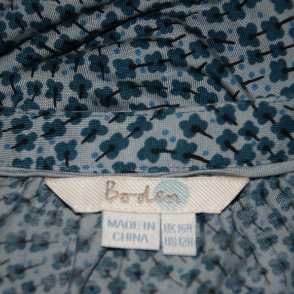 BODEN Blue Floral Knit 'Audrey' Dress sz 12 - Picture 5 of 7